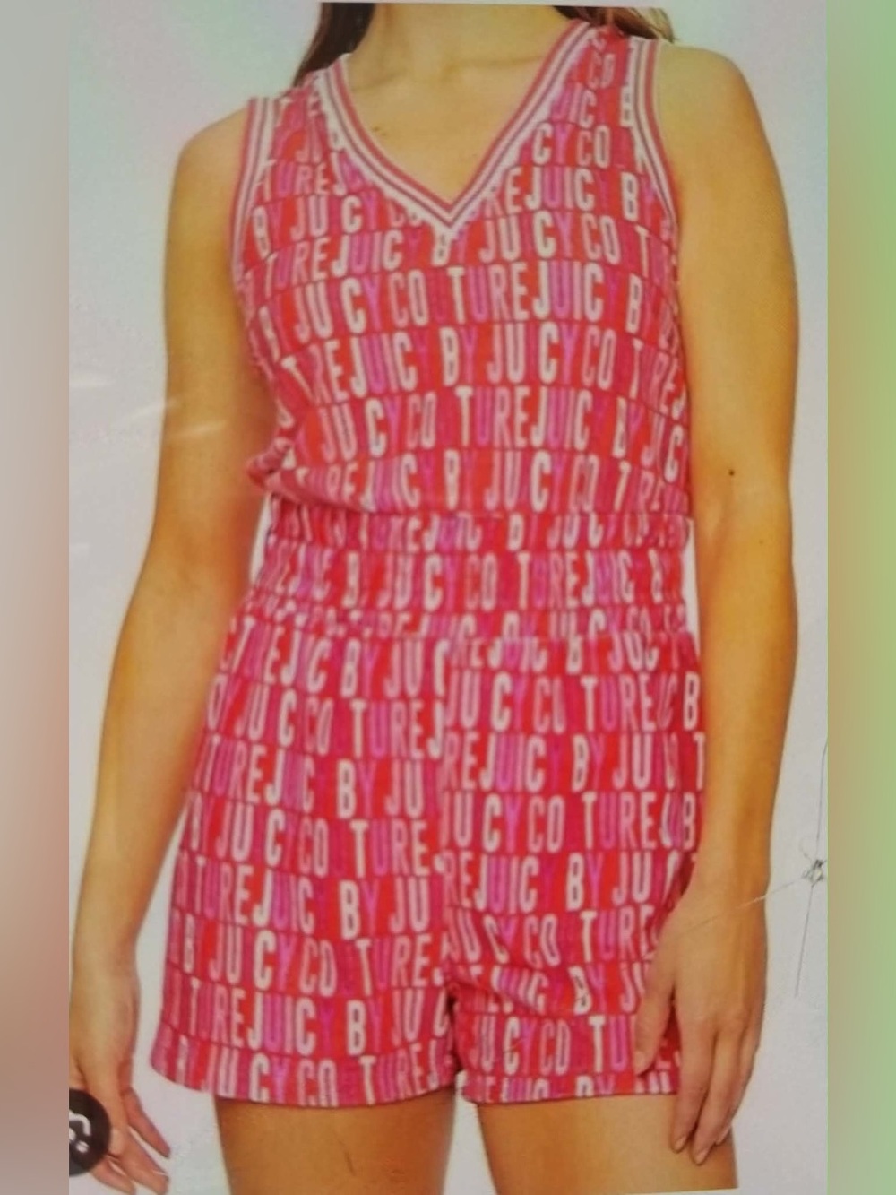 Juicy Couture Pink Logo-Print Romper